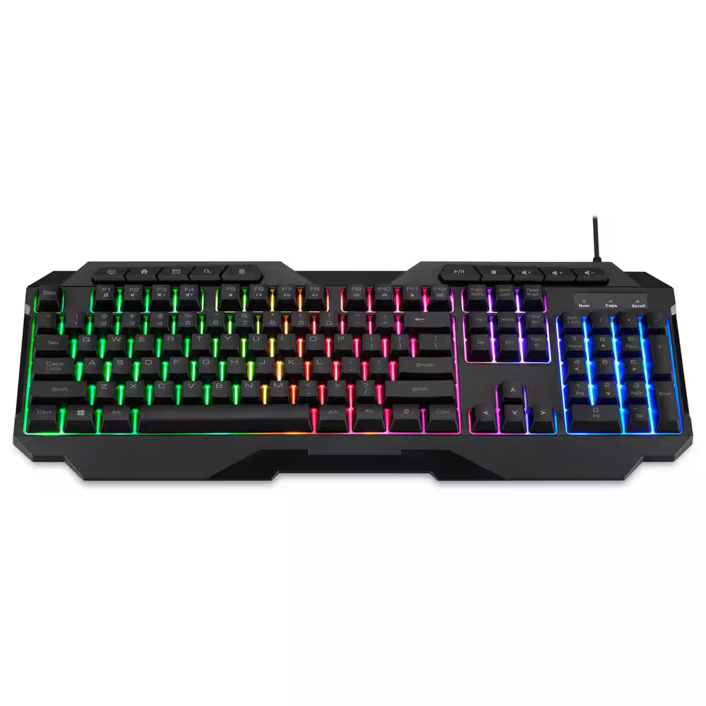 4-In-1 Gaming Bundle, Gaming Keyboard, Gaming Mouse, Gaming Headset, and Desk Pad Included, Black,