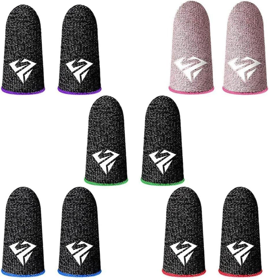 2Pcs Black for Pubg Mobile Games Gaming Finger Sleeve Breathable Fingertips Sweatproof Fingertip Gaming Sleeve for Mobile Cove Cell Phone Gaming Finger Sleeves Gaming Accessories