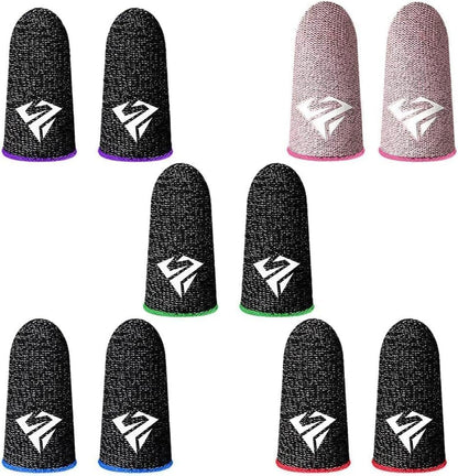 2Pcs Black for Pubg Mobile Games Gaming Finger Sleeve Breathable Fingertips Sweatproof Fingertip Gaming Sleeve for Mobile Cove Cell Phone Gaming Finger Sleeves Gaming Accessories