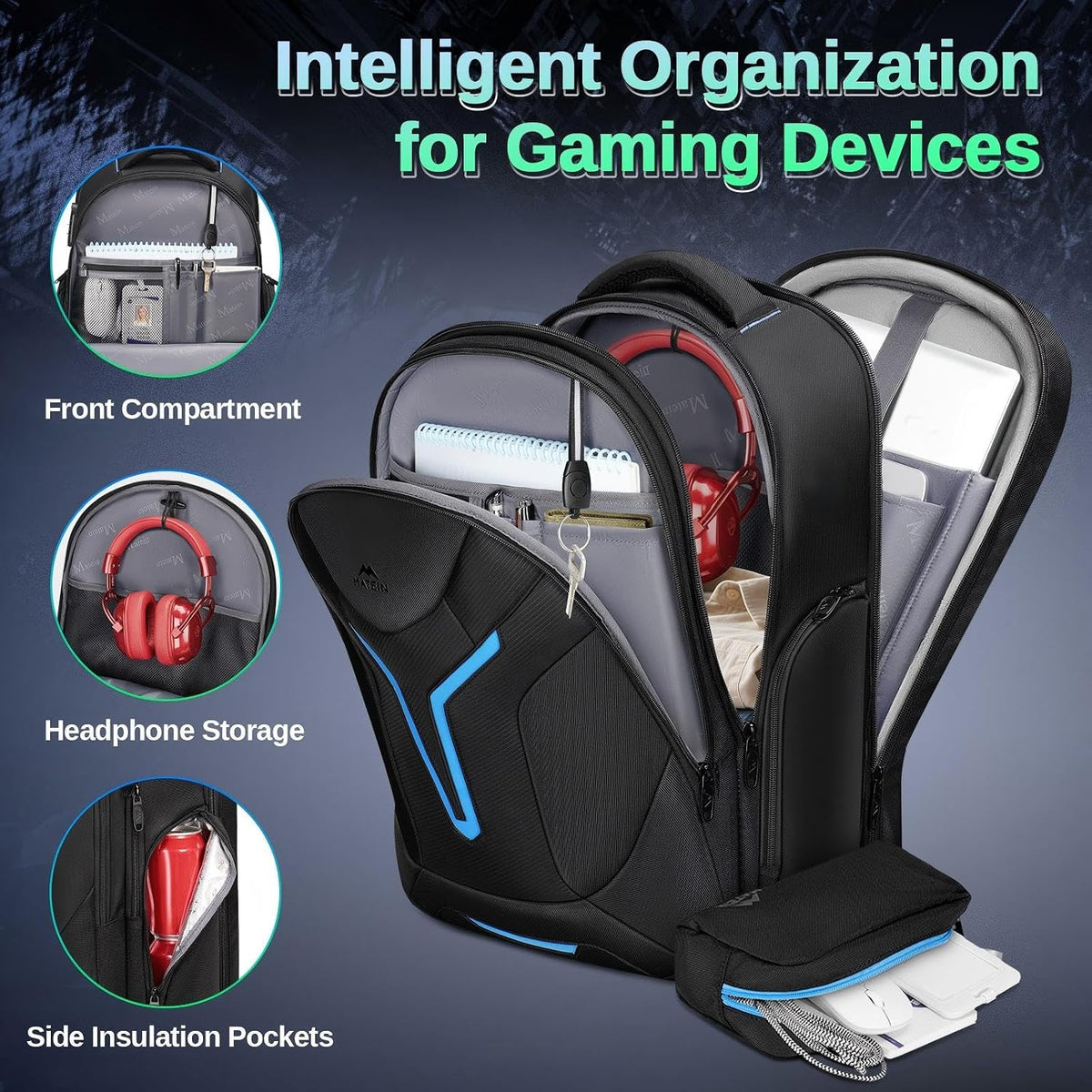 18 Inch Gaming Laptop Backpack with Thick Padded Laptop Compartment