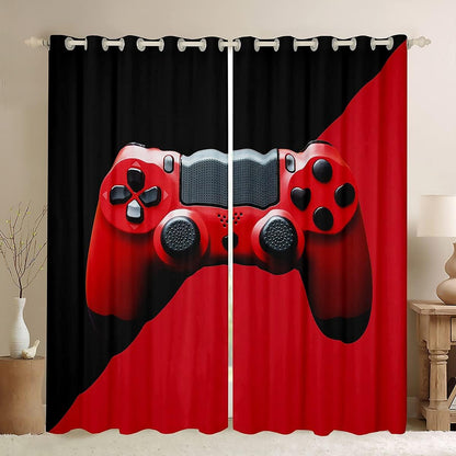 3 Pcs Gaming Curtain + Gaming Duvet Cover+ Gamer Pillow Cases