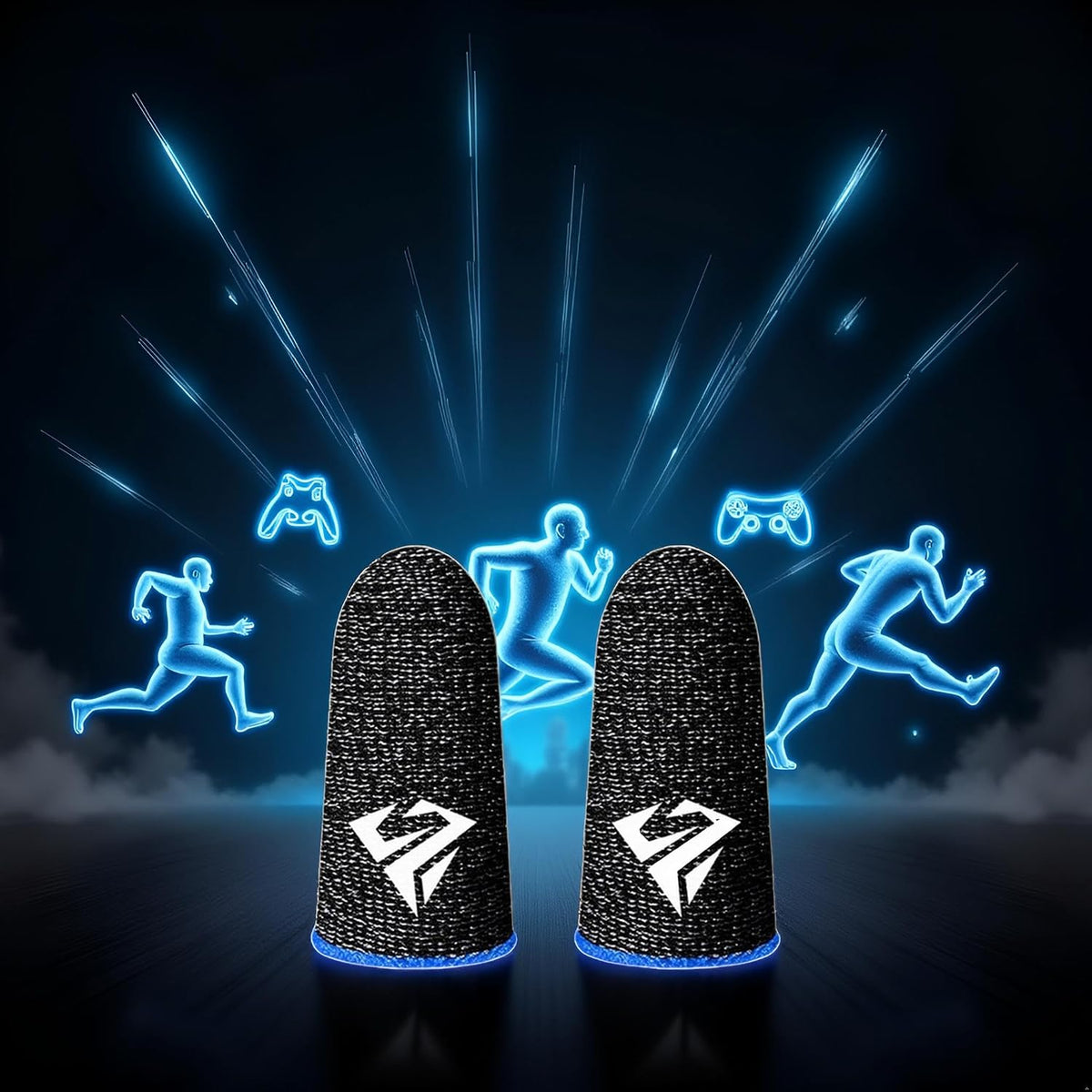 2Pcs Black for Pubg Mobile Games Gaming Finger Sleeve Breathable Fingertips Sweatproof Fingertip Gaming Sleeve for Mobile Cove Cell Phone Gaming Finger Sleeves Gaming Accessories