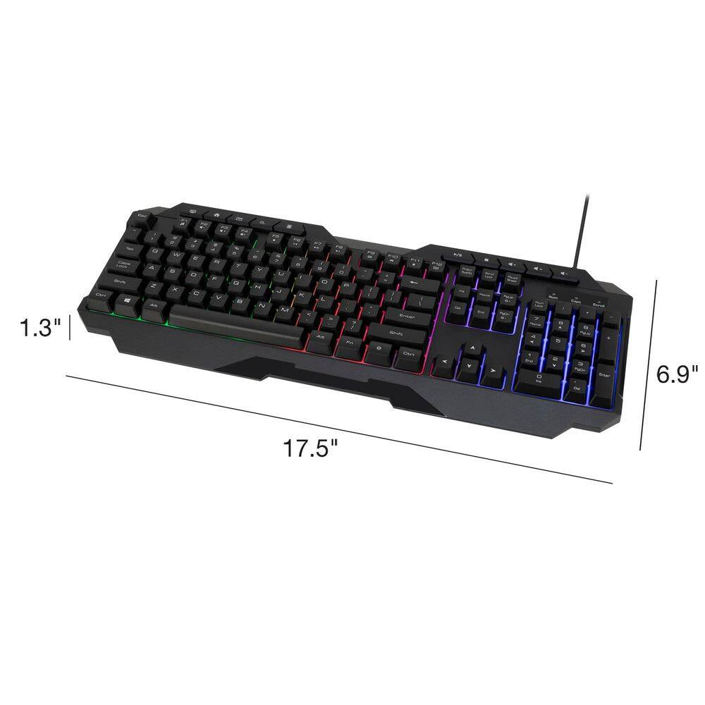 4-In-1 Gaming Bundle, Gaming Keyboard, Gaming Mouse, Gaming Headset, and Desk Pad Included, Black,