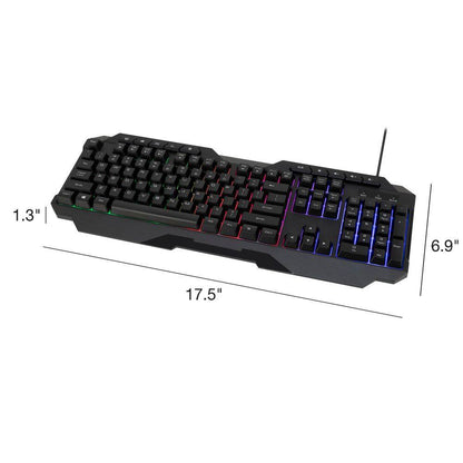 4-In-1 Gaming Bundle, Gaming Keyboard, Gaming Mouse, Gaming Headset, and Desk Pad Included, Black,