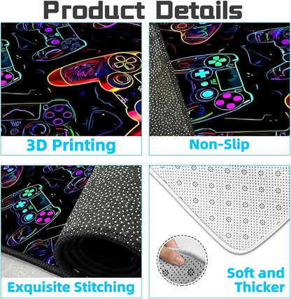 Gaming Area Rugs for Boys,Gaming Rug Boy Room Decor,Gaming Rugs for Gaming Room,Teen Game Player Video Gaming Rugs for Bedroom Living Room Playroom,Teen Game Player(47" X 31")