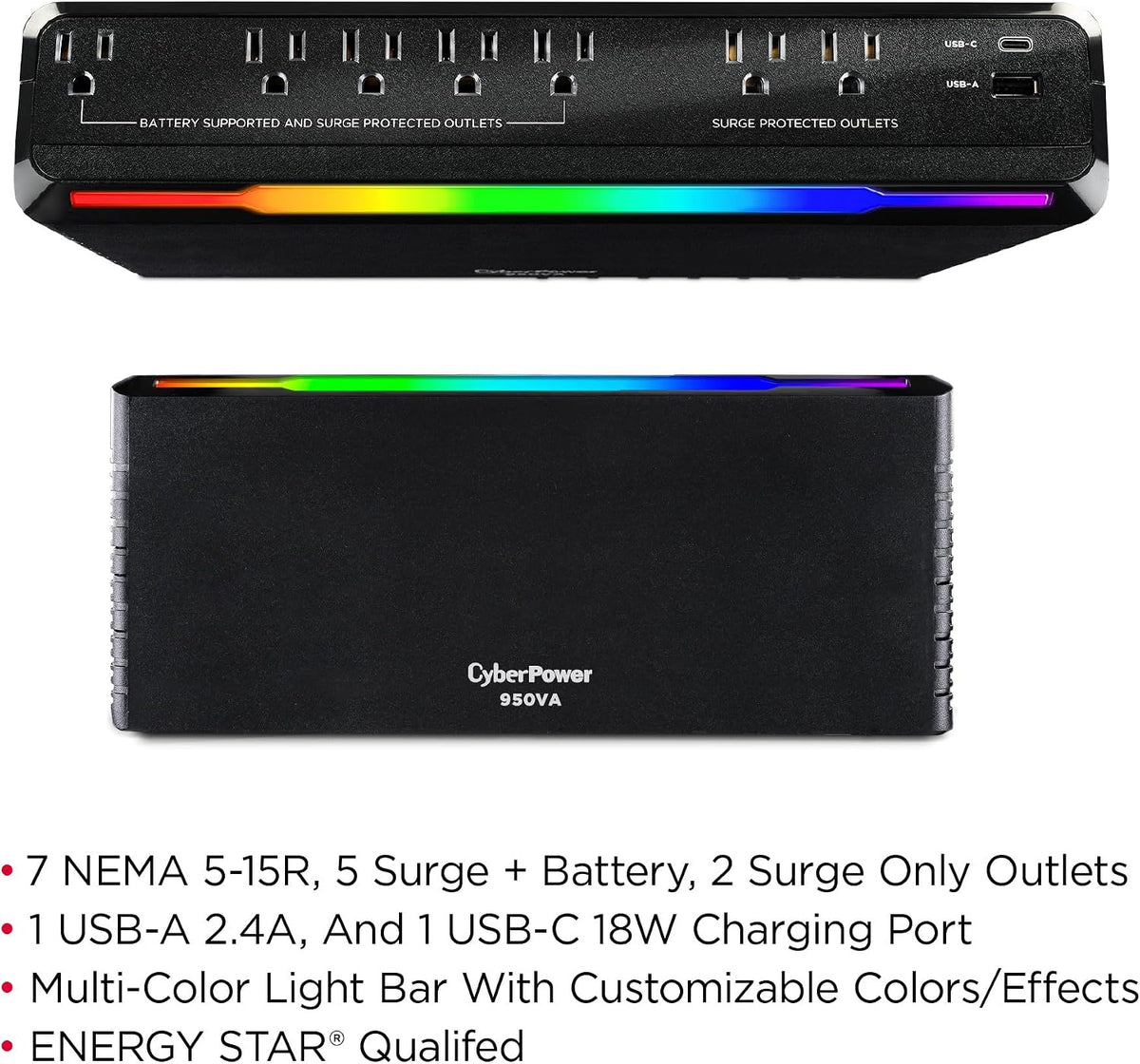 Cyberpower GX950UC Gaming UPS Battery Backup and Surge Protector