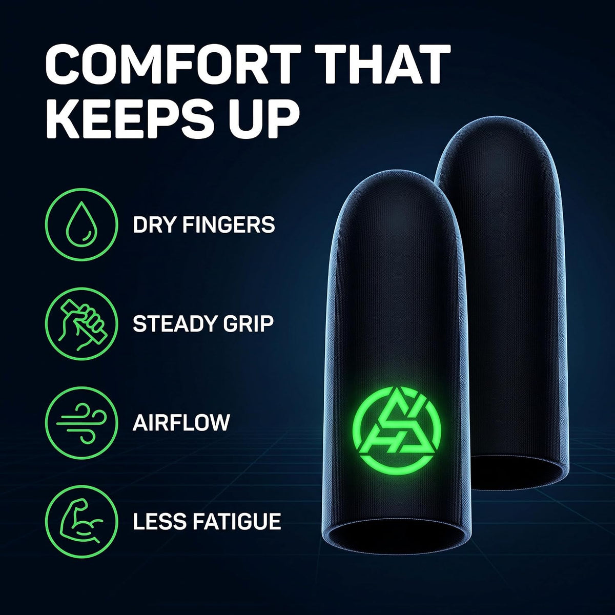 2Pcs Black Game Fingertip Gloves for Sweatproof Anti-Slip Finger Sleeve Breathable Gaming Finger Cover Thumb Gloves for Mobile Gaming Grip Pain-Relief Mobile Phone Finger Sleeves, Gaming Accessories