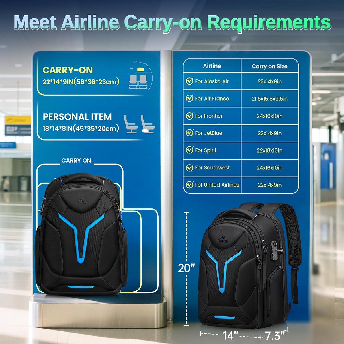 18 Inch Gaming Laptop Backpack with Thick Padded Laptop Compartment
