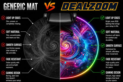 Gaming Chair Mat for Hardwood Floor Circle RGB Light - Neon 47”