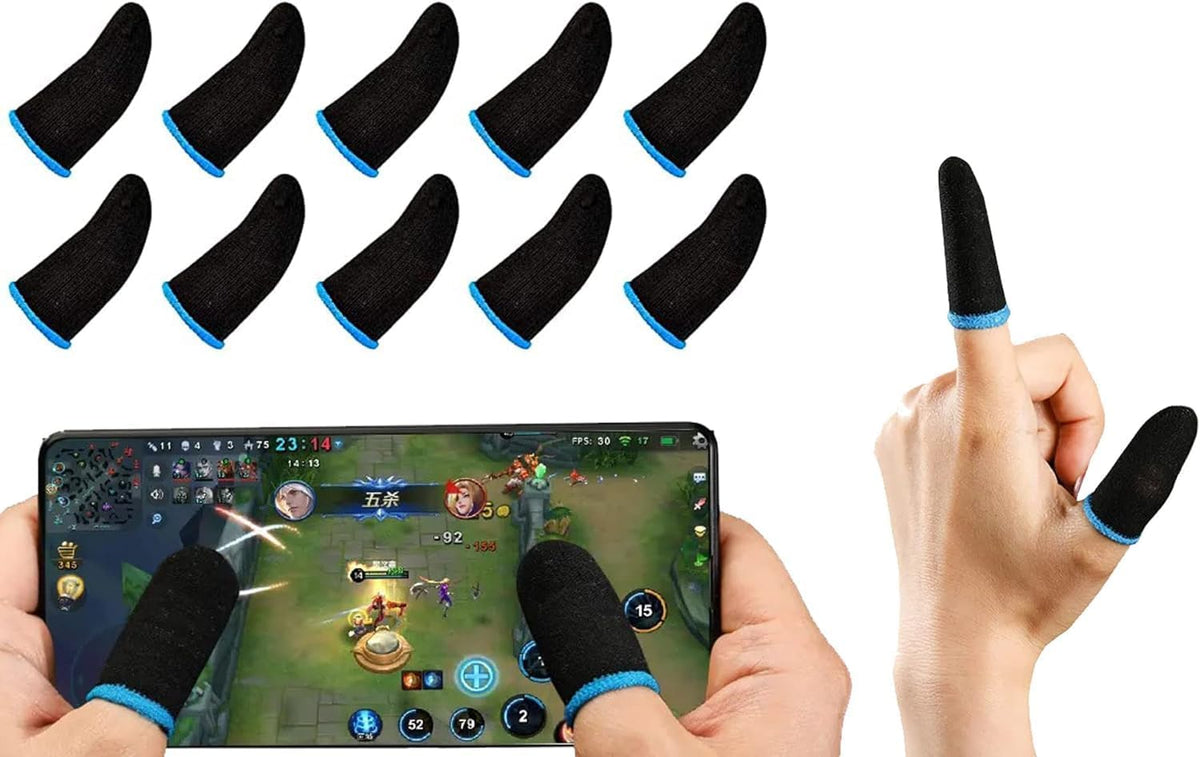 Gaming Finger Sleeves Pack of 6 - Anti-Sweat Breathable Thumb