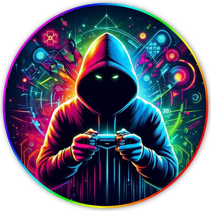 Gaming Chair Mat for Hardwood Floor Circle RGB Light - Gamer 47”