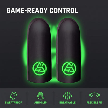 2Pcs Black Game Fingertip Gloves for Sweatproof Anti-Slip Finger Sleeve Breathable Gaming Finger Cover Thumb Gloves for Mobile Gaming Grip Pain-Relief Mobile Phone Finger Sleeves, Gaming Accessories