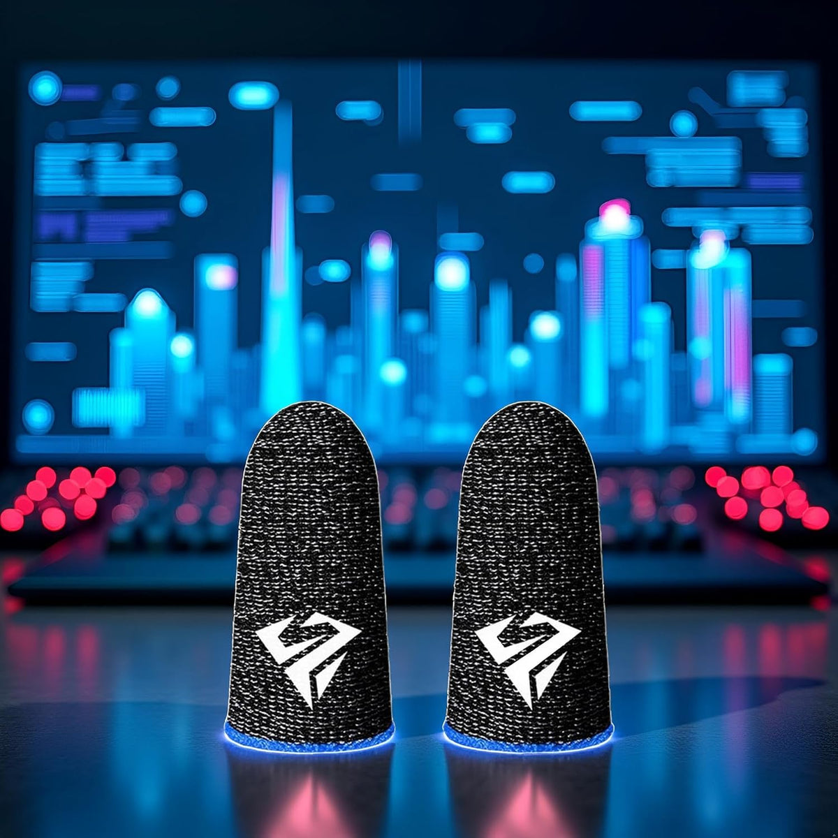2Pcs Black for Pubg Mobile Games Gaming Finger Sleeve Breathable Fingertips Sweatproof Fingertip Gaming Sleeve for Mobile Cove Cell Phone Gaming Finger Sleeves Gaming Accessories
