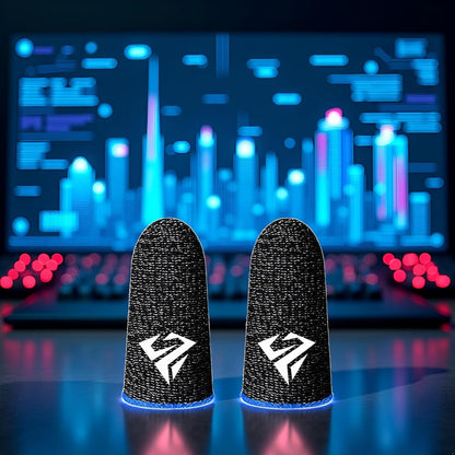 2Pcs Black for Pubg Mobile Games Gaming Finger Sleeve Breathable Fingertips Sweatproof Fingertip Gaming Sleeve for Mobile Cove Cell Phone Gaming Finger Sleeves Gaming Accessories