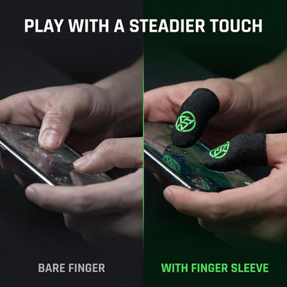 2Pcs Black Game Fingertip Gloves for Sweatproof Anti-Slip Finger Sleeve Breathable Gaming Finger Cover Thumb Gloves for Mobile Gaming Grip Pain-Relief Mobile Phone Finger Sleeves, Gaming Accessories