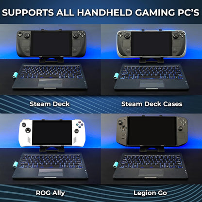 Decktop - Steam Deck Keyboard and Bluetooth Trackpad Mouse with Multicolor LED Laptop Accessory for Valve Linux PC Gaming Accessories (Steam Deck/Rog Ally)