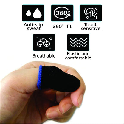 Gaming Finger Sleeves Pack of 6 - Anti-Sweat Breathable Thumb