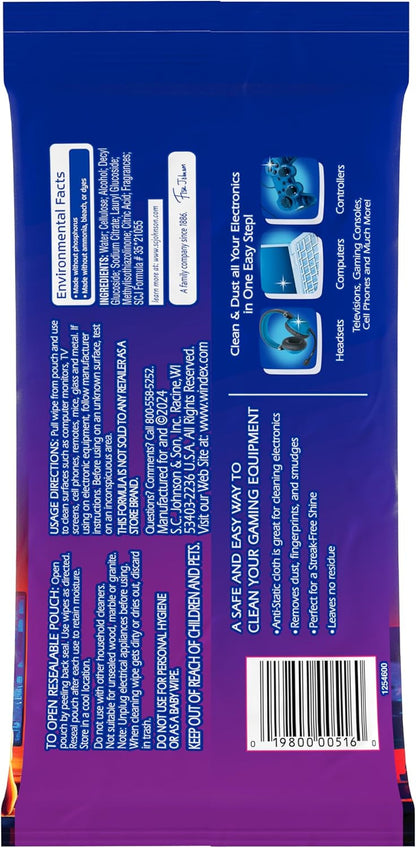 Gaming Cleaning Wipes, Pre-Moistened Wipes to Instantly Clean All Gaming Gear and Electronics, Resealable Packaging for a Freshness Lock, 25 Count (Pack of 1)